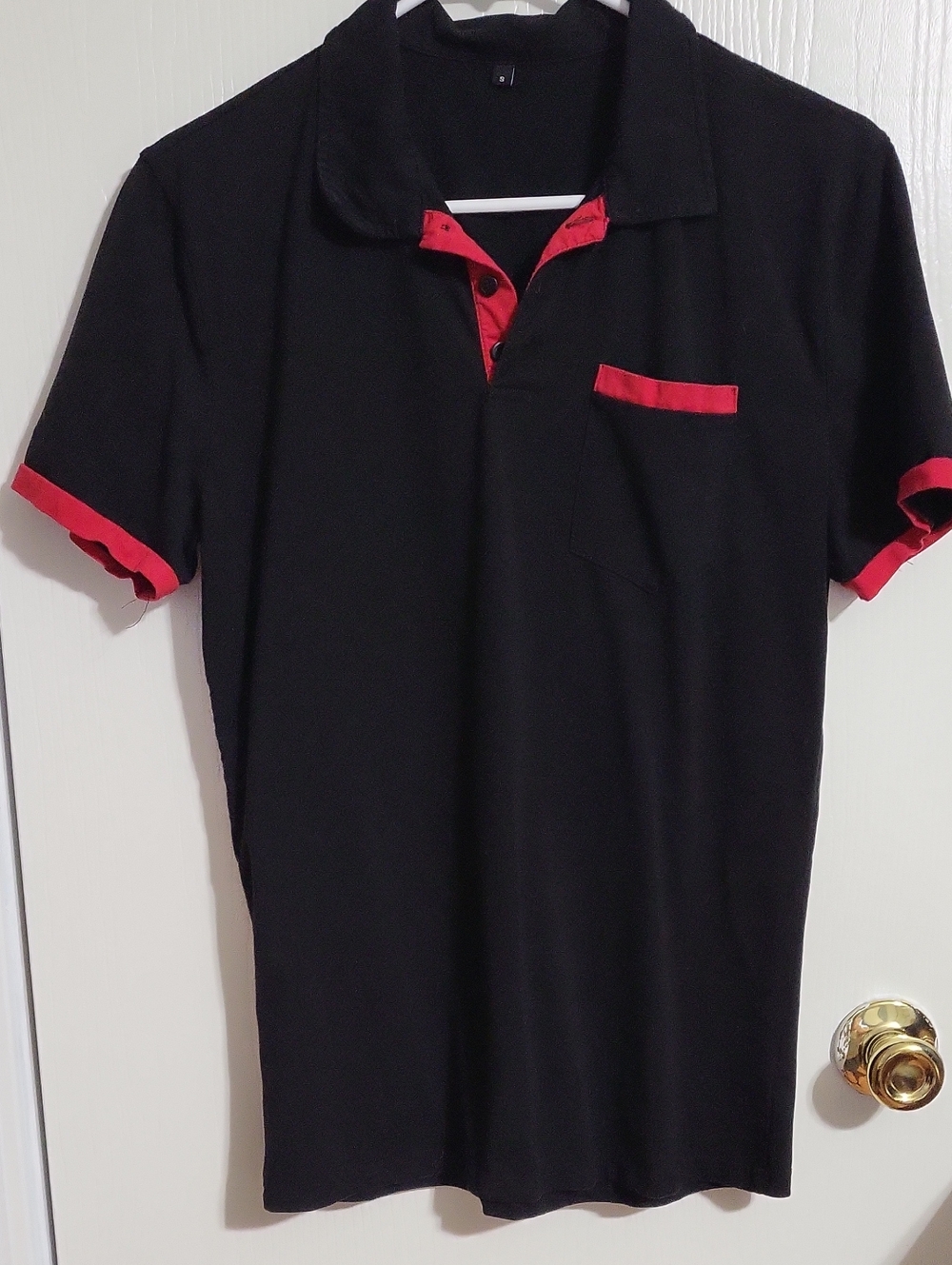 Polo Shirt Black with Red Trim